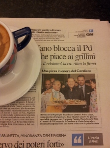 Silvio is honoured with a special Pizza in Napoli. La Nazione